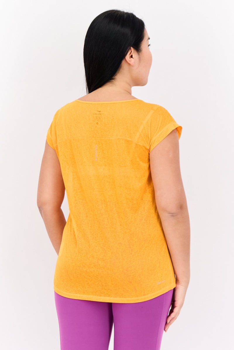 Nike Women Dri Fit Short Sleeve Running Top, Orange - Image 3